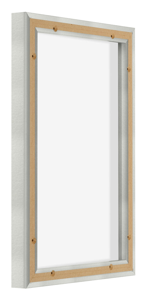 Lyon MDF Canvas Floater Frame 2 3 Silver Matte Back Oblique | Yourdecoration.co.uk
