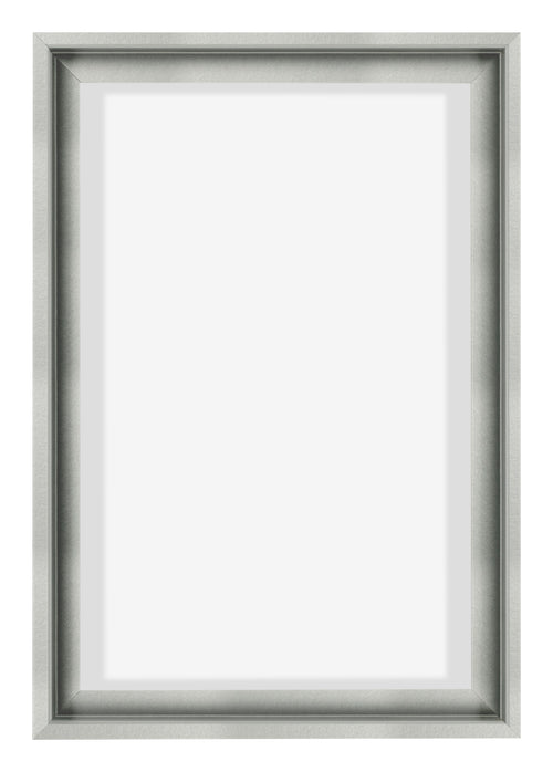 Lyon MDF Canvas Floater Frame 2 3 Silver Matte Front | Yourdecoration.co.uk