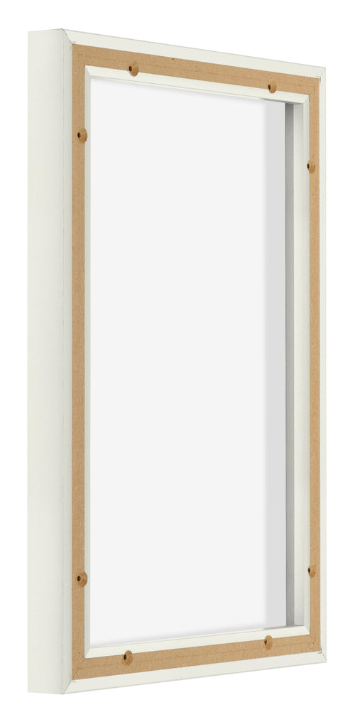 Lyon MDF Canvas Floater Frame 2 3 White Matte Back Oblique | Yourdecoration.co.uk