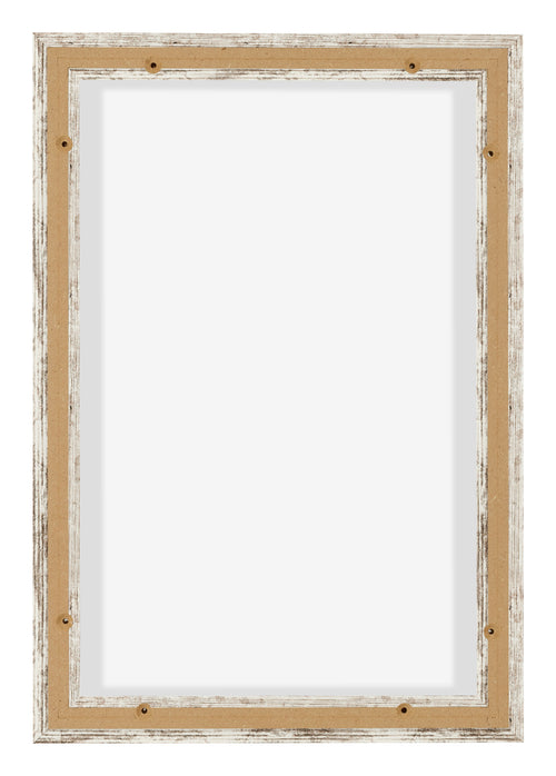 Lyon MDF Canvas Floater Frame 2 3 White Vintage Back | Yourdecoration.co.uk