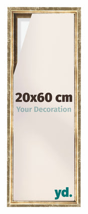 Lyon MDF Canvas Floater Frame 20x60cm Gold Antique Front Size | Yourdecoration.co.uk