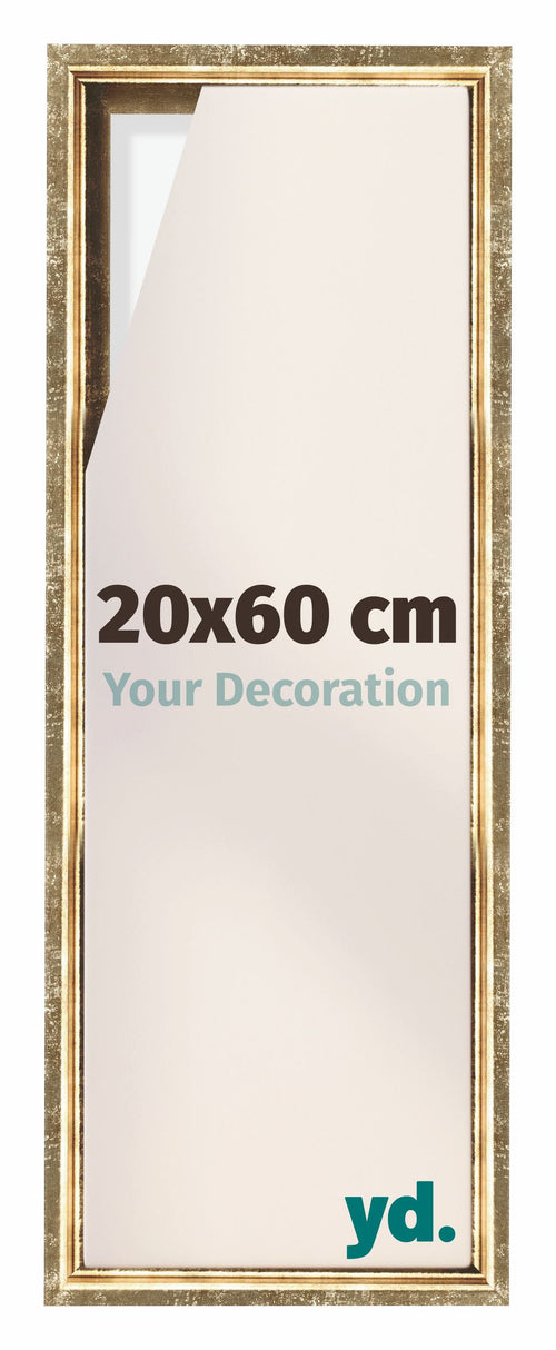 Lyon MDF Canvas Floater Frame 20x60cm Gold Antique Front Size | Yourdecoration.co.uk