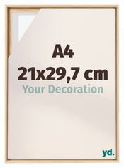 Lyon MDF Canvas Floater Frame 21x29 7cm A4 Beech Front Size | Yourdecoration.co.uk