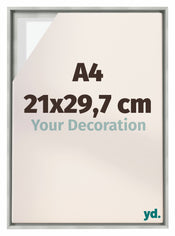 Lyon MDF Canvas Floater Frame 21x29 7cm A4 Silver Matte Front Size | Yourdecoration.co.uk
