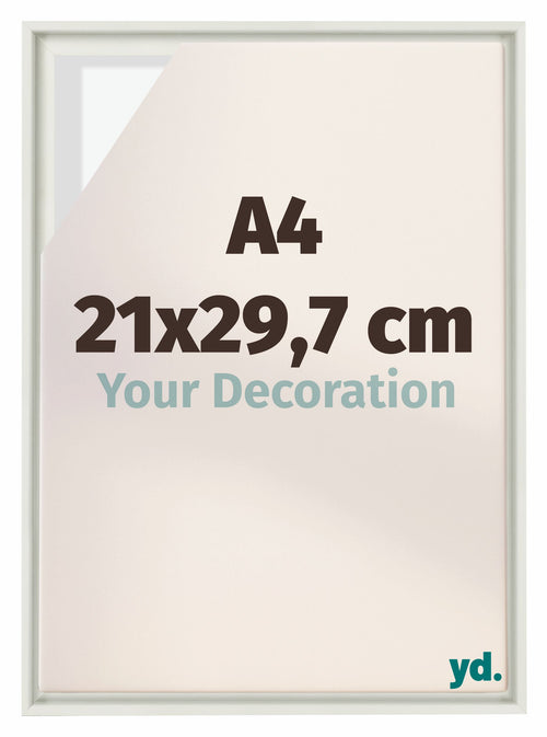 Lyon MDF Canvas Floater Frame 21x29 7cm A4 White Matte Front Size | Yourdecoration.co.uk