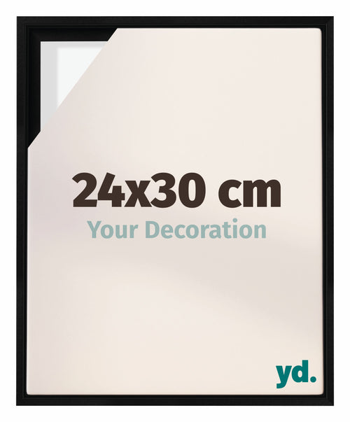 Lyon MDF Canvas Floater Frame 24x30cm Black Matte Front Size | Yourdecoration.co.uk