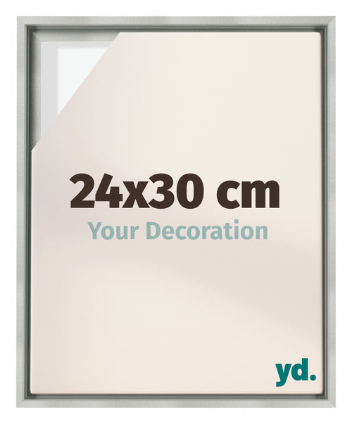 Lyon MDF Canvas Floater Frame 24x30cm Silver Matte Front Size | Yourdecoration.co.uk