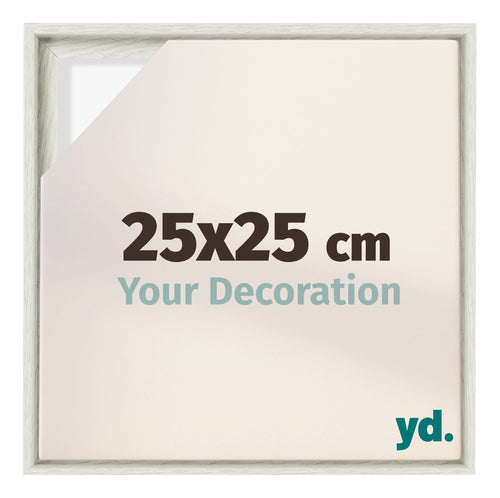 Lyon MDF Canvas Floater Frame 25x25cm White Wash Voorzijde Maat | Yourdecoration.co.uk