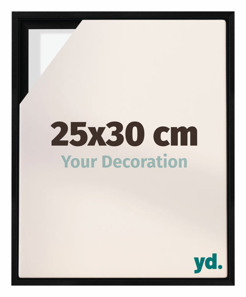 Lyon MDF Canvas Floater Frame 25x30cm Black Matte Front Size | Yourdecoration.co.uk