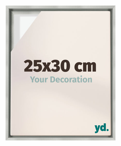 Lyon MDF Canvas Floater Frame 25x30cm Silver Matte Front Size | Yourdecoration.co.uk