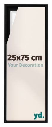 Lyon MDF Canvas Floater Frame 25x75cm Black Matte Front Size | Yourdecoration.co.uk