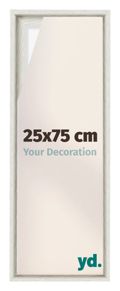 Lyon MDF Canvas Floater Frame 25x75cm White Wash Voorzijde Maat | Yourdecoration.co.uk