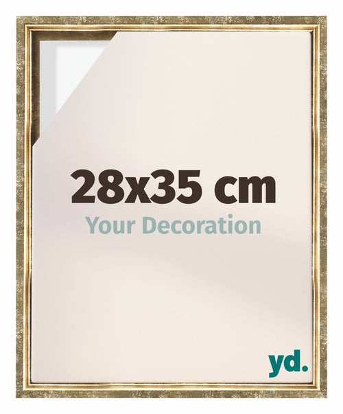 Lyon MDF Canvas Floater Frame 28x35cm Gold Antique Front Size | Yourdecoration.co.uk