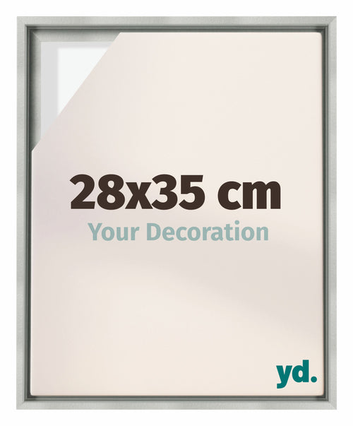 Lyon MDF Canvas Floater Frame 28x35cm Silver Matte Front Size | Yourdecoration.co.uk