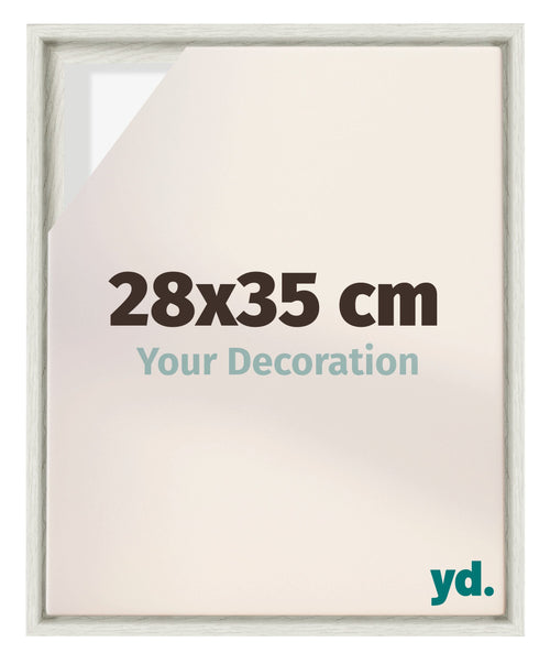 Lyon MDF Canvas Floater Frame 28x35cm White Wash Voorzijde Maat | Yourdecoration.co.uk