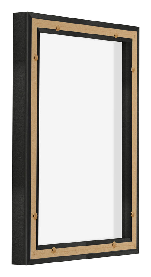 Lyon MDF Canvas Floater Frame 3 4 Black Matte Back Oblique | Yourdecoration.co.uk