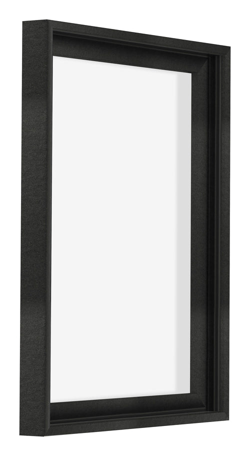Lyon MDF Canvas Floater Frame 3 4 Black Matte Front Oblique | Yourdecoration.co.uk