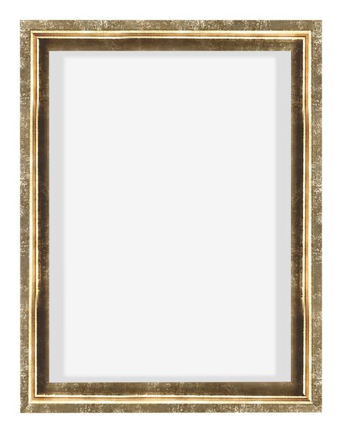 Lyon MDF Canvas Floater Frame 3 4 Gold Antique Front | Yourdecoration.co.uk