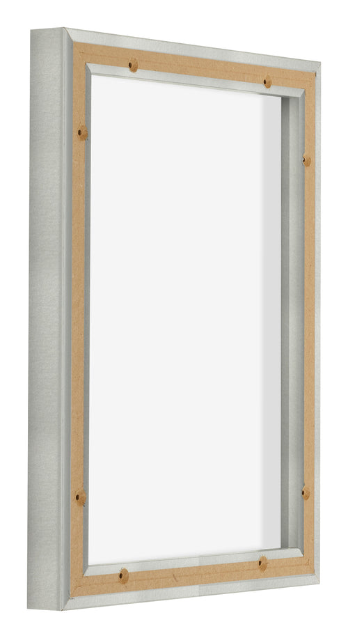 Lyon MDF Canvas Floater Frame 3 4 Silver Matte Back Oblique | Yourdecoration.co.uk
