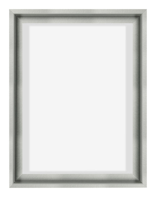 Lyon MDF Canvas Floater Frame 3 4 Silver Matte Front | Yourdecoration.co.uk