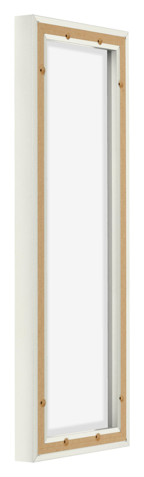 Lyon MDF Canvas Floater Frame 3 4 White Matte Back Oblique | Yourdecoration.co.uk