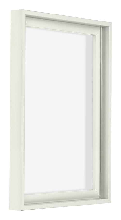 Lyon MDF Canvas Floater Frame 3 4 White Matte Front Oblique | Yourdecoration.co.uk