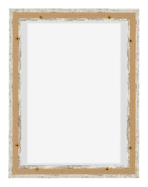 Lyon MDF Canvas Floater Frame 3 4 White Vintage Back | Yourdecoration.co.uk