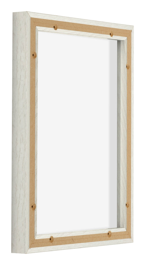 Lyon MDF Canvas Floater Frame 3 4 White Wash Back Oblique | Yourdecoration.co.uk