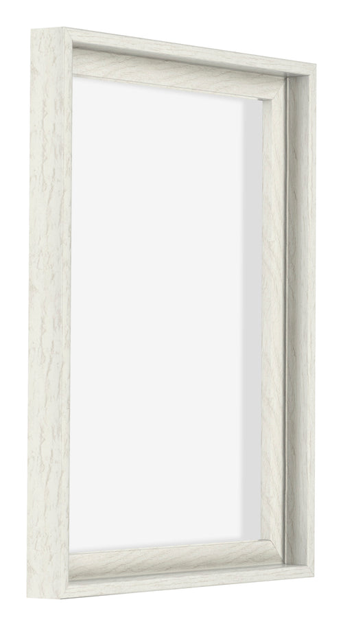 Lyon MDF Canvas Floater Frame 3 4 White Wash Front Oblique | Yourdecoration.co.uk