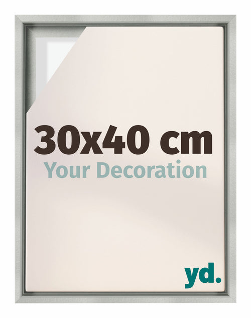 Lyon MDF Canvas Floater Frame 30x40cm Silver Matte Front Size | Yourdecoration.co.uk