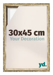 Lyon MDF Canvas Floater Frame 30x45cm Gold Antique Front Size | Yourdecoration.co.uk
