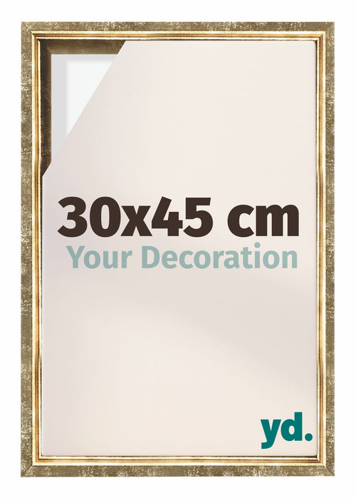 Lyon MDF Canvas Floater Frame 30x45cm Gold Antique Front Size | Yourdecoration.co.uk