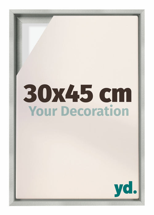 Lyon MDF Canvas Floater Frame 30x45cm Silver Matte Front Size | Yourdecoration.co.uk