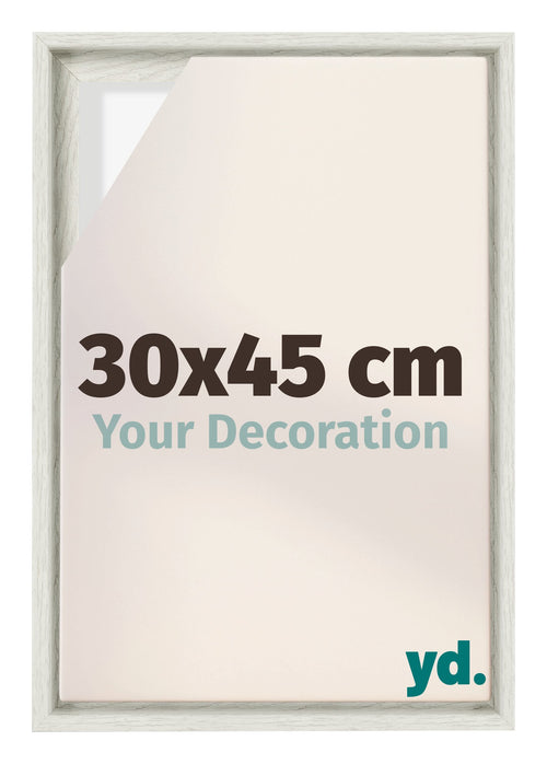 Lyon MDF Canvas Floater Frame 30x45cm White Wash Voorzijde Maat | Yourdecoration.co.uk
