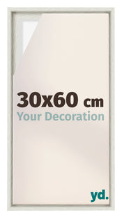 Lyon MDF Canvas Floater Frame 30x60cm White Wash Voorzijde Maat | Yourdecoration.co.uk