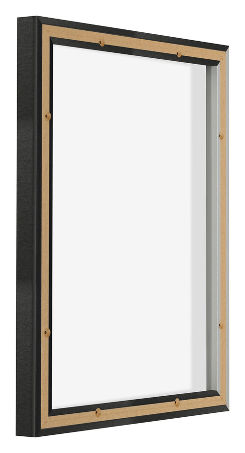 Lyon MDF Canvas Floater Frame 4 5 Black Matte Back Oblique | Yourdecoration.co.uk