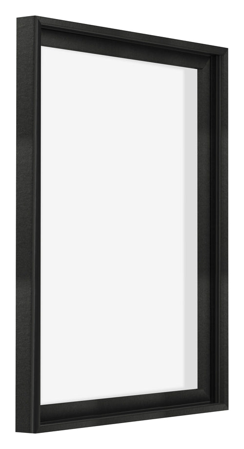 Lyon MDF Canvas Floater Frame 4 5 Black Matte Front Oblique | Yourdecoration.co.uk