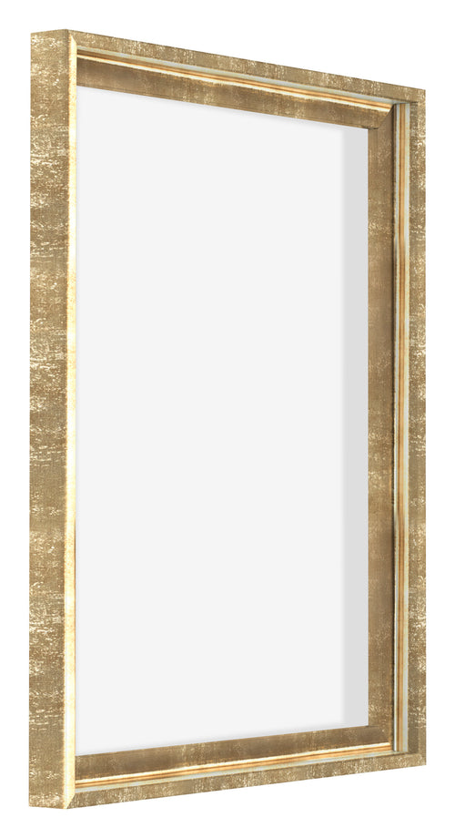Lyon MDF Canvas Floater Frame 4 5 Gold Antique Front Oblique | Yourdecoration.co.uk