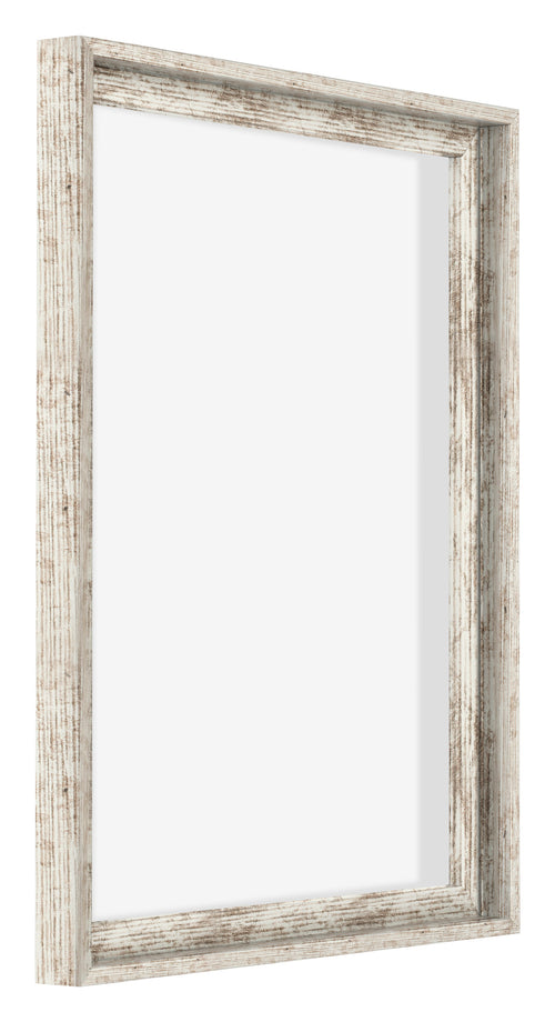 Lyon MDF Canvas Floater Frame 4 5 White Vintage Front Oblique | Yourdecoration.co.uk