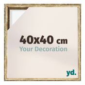 Lyon MDF Canvas Floater Frame 40x40cm Gold Antique Front Size | Yourdecoration.co.uk