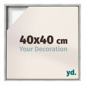 Lyon MDF Canvas Floater Frame 40x40cm Silver Matte Front Size | Yourdecoration.co.uk