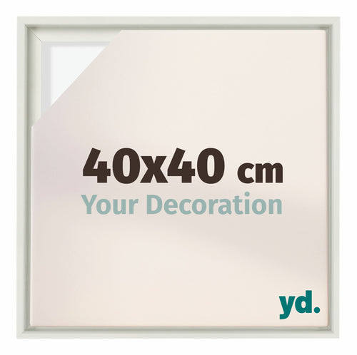 Lyon MDF Canvas Floater Frame 40x40cm White Matte Front Size | Yourdecoration.co.uk