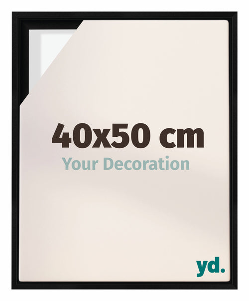 Lyon MDF Canvas Floater Frame 40x50cm Black Matte Front Size | Yourdecoration.co.uk