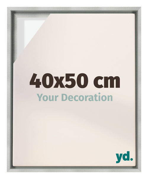 Lyon MDF Canvas Floater Frame 40x50cm Silver Matte Front Size | Yourdecoration.co.uk