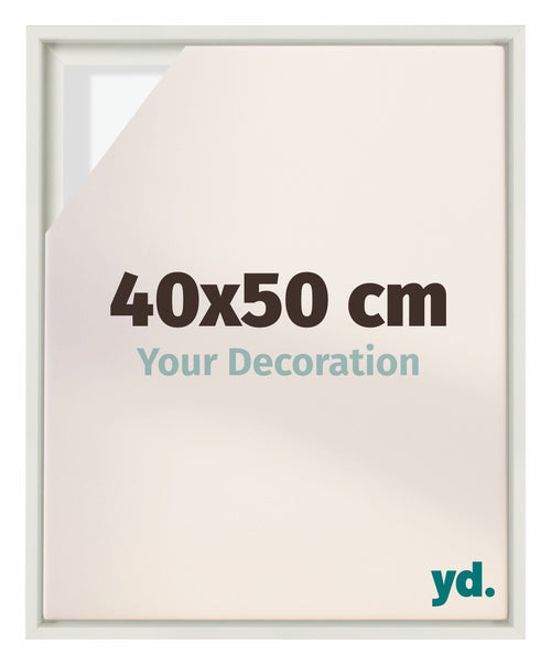 Lyon MDF Canvas Floater Frame 40x50cm White Matte Front Size | Yourdecoration.co.uk