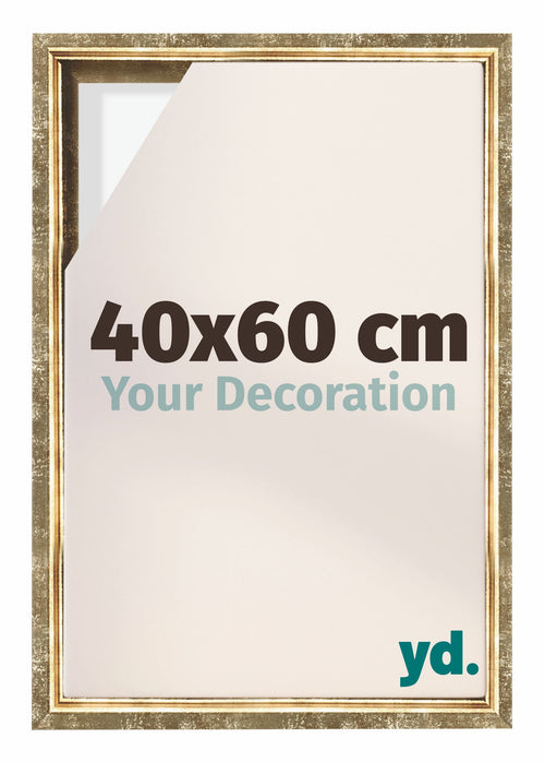 Lyon MDF Canvas Floater Frame 40x60cm Gold Antique Front Size | Yourdecoration.co.uk