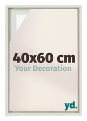 Lyon MDF Canvas Floater Frame 40x60cm White Wash Voorzijde Maat | Yourdecoration.co.uk