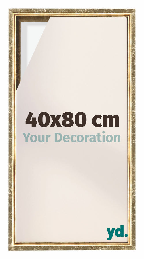 Lyon MDF Canvas Floater Frame 40x80cm Gold Antique Front Size | Yourdecoration.co.uk