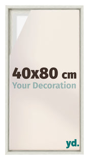 Lyon MDF Canvas Floater Frame 40x80cm White Wash Voorzijde Maat | Yourdecoration.co.uk