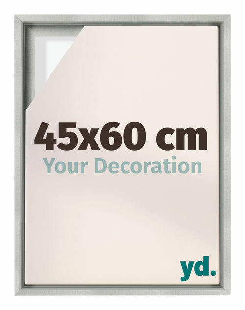 Lyon MDF Canvas Floater Frame 45x60cm Silver Matte Front Size | Yourdecoration.co.uk